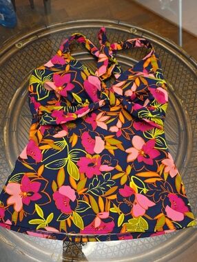 Lands' End Floral Tankini Sz 8